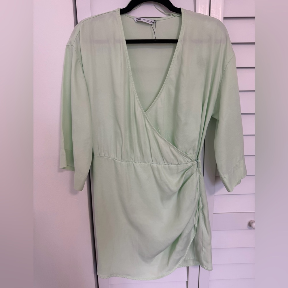 Never Worn Light Mint Wrap Dress with Skort
